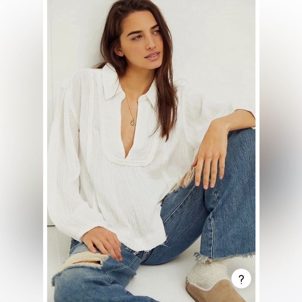 We The Free White Blouse